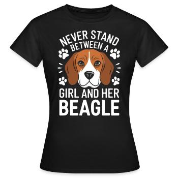 Beagle Mädchen Hunde Lustiges Beagle Geschenk - Frauen T-Shirt - Schwarz - Vorne - AI Model Female 172 dark (172cm)