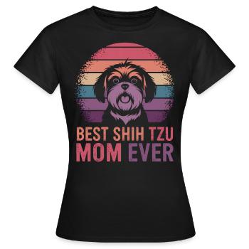 Shih Tzu Dire Maman Drôle Shih Tzu Cadeau - T-shirt Femme - noir - Devant - AI Model Female 172 dark (172cm)