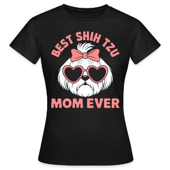 Shih Tzu Dire Maman Drôle Shih Tzu Cadeau - T-shirt Femme - noir - Devant - AI Model Female 172 dark (172cm)