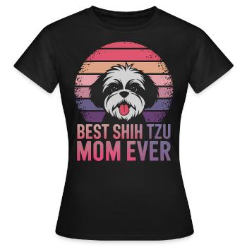 Shih Tzu Dire Maman Drôle Shih Tzu Cadeau - T-shirt Femme - noir - Devant - AI Model Female 172 dark (172cm)