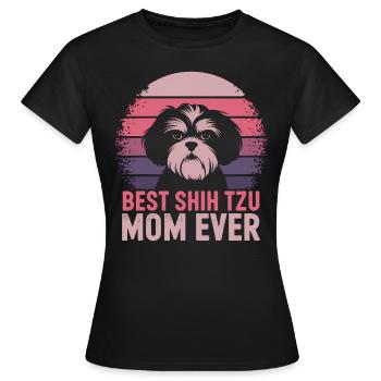 Shih Tzu Dire Maman Drôle Shih Tzu Cadeau - T-shirt Femme - noir - Devant - AI Model Female 172 dark (172cm)