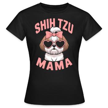Shih Tzu Dire Maman Drôle Shih Tzu Cadeau - T-shirt Femme - noir - Devant - AI Model Female 172 dark (172cm)