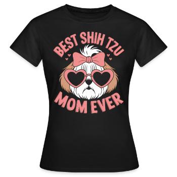 Shih Tzu Dire Maman Drôle Shih Tzu Cadeau - T-shirt Femme - noir - Devant - AI Model Female 172 dark (172cm)