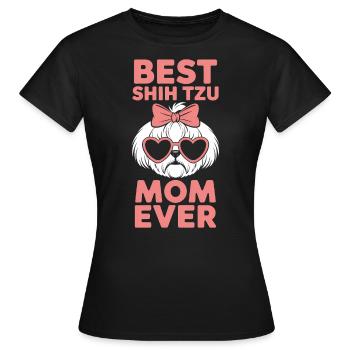Shih Tzu Dire Maman Drôle Shih Tzu Cadeau - T-shirt Femme - noir - Devant - AI Model Female 172 dark (172cm)