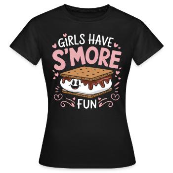 S ́More Saying Marshmallow Camping S ́More Gift - T-shirt Femme - noir - Devant - AI Model Female 172 dark (172cm)