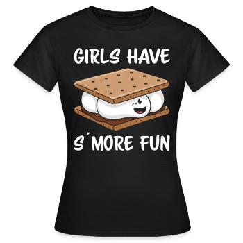S ́More Saying Marshmallow Camping S ́More Gift - T-shirt Femme - noir - Devant - AI Model Female 172 dark (172cm)