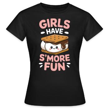 S ́More Saying Marshmallow Camping S ́More Gift - T-shirt Femme - noir - Devant - AI Model Female 172 dark (172cm)
