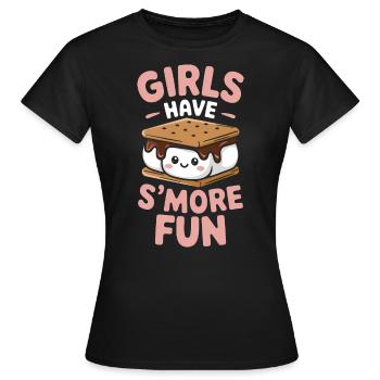 S ́More Saying Marshmallow Camping S ́More Gift - T-shirt Femme - noir - Devant - AI Model Female 172 dark (172cm)