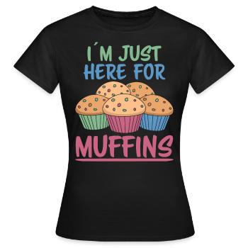Muffin Disant Muffins Drôle Muffins Cadeau - T-shirt Femme - noir - Devant - AI Model Female 172 dark (172cm)
