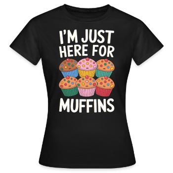 Muffin Disant Muffins Drôle Muffins Cadeau - T-shirt Femme - noir - Devant - AI Model Female 172 dark (172cm)