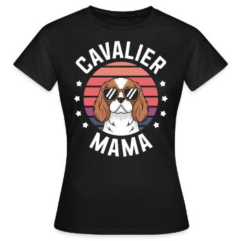 Cavalier King Charles Spaniel Saying Mom Gift - Women's T-Shirt - black - Front - AI Model Female 172 dark (172cm)