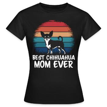 Chihuahua Disant Maman Drôle Chihuahua Cadeau - T-shirt Femme - noir - Devant - AI Model Female 172 dark (172cm)