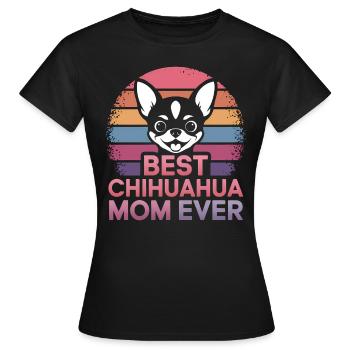 Chihuahua Disant Maman Drôle Chihuahua Cadeau - T-shirt Femme - noir - Devant - AI Model Female 172 dark (172cm)