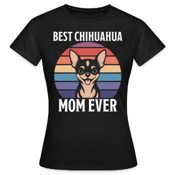 Chihuahua Disant Maman Drôle Chihuahua Cadeau - T-shirt Femme - noir - Devant - AI Model Female 172 dark (172cm)