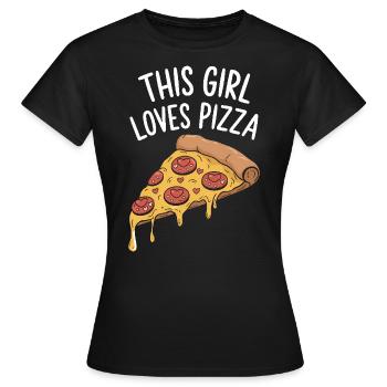 Pizza Spruch Witz Pizzeria Lustiges Pizza Geschenk - Frauen T-Shirt - Schwarz - Vorne - AI Model Female 172 dark (172cm)