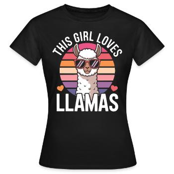 Lama Spruch Alpaka Mädchen Lustiges Lama Geschenk - Frauen T-Shirt - Schwarz - Vorne - AI Model Female 172 dark (172cm)
