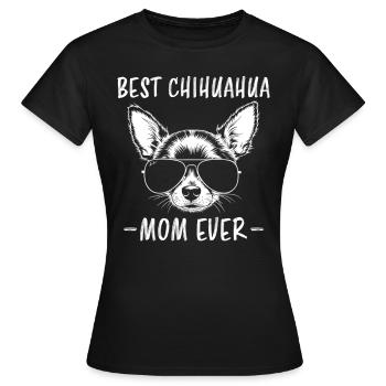 Chihuahua Disant Maman Drôle Chihuahua Cadeau - T-shirt Femme - noir - Devant - AI Model Female 172 dark (172cm)