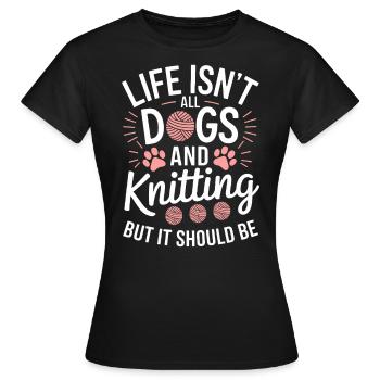 Tricot Dire Chiens Drôle Tricot Cadeau - T-shirt Femme - noir - Devant - AI Model Female 172 dark (172cm)
