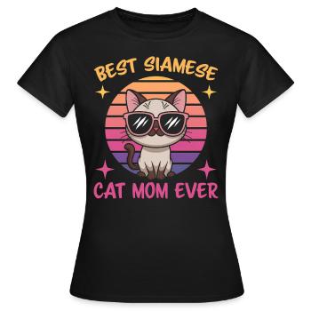 Siamkatze Spruch Siamkatze Mama Siamkatze Geschenk - Frauen T-Shirt - Schwarz - Vorne - AI Model Female 172 dark (172cm)