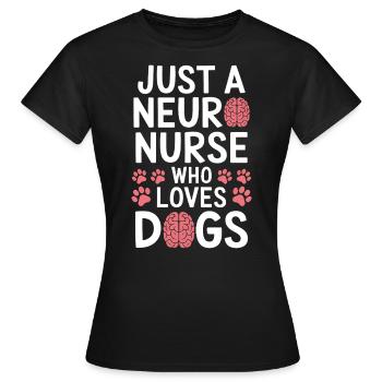 Neuro infirmière chien soignant neurologie cadeau - T-shirt Femme - noir - Devant - AI Model Female 172 dark (172cm)