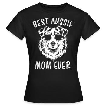 Australian Shepherd Mom Funny Aussie Gift - Women's T-Shirt - black - Front - AI Model Female 172 dark (172cm)