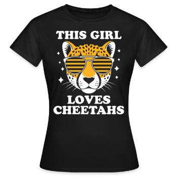 Guépard disant Afrique Drôle Cadeau de guépard - T-shirt Femme - noir - Devant - AI Model Female 172 dark (172cm)