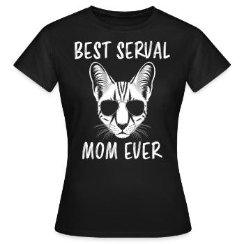 Savannah Cat Saying Joke Savannah Cat Gift - Women's T-Shirt - black - Front - AI Model Female 172 dark (172cm)