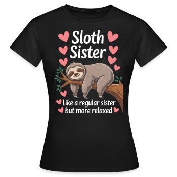 Faultier Spruch Faultiere Lustig Faultier Geschenk - Frauen T-Shirt - Schwarz - Vorne - AI Model Female 172 dark (172cm)
