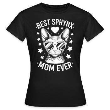 Chat Sphynx Disant Drôle Chat Sphynx Cadeau - T-shirt Femme - noir - Devant - AI Model Female 172 dark (172cm)