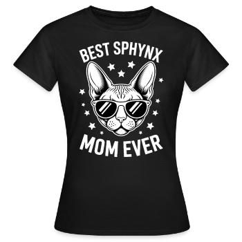 Chat Sphynx Disant Drôle Chat Sphynx Cadeau - T-shirt Femme - noir - Devant - AI Model Female 172 dark (172cm)