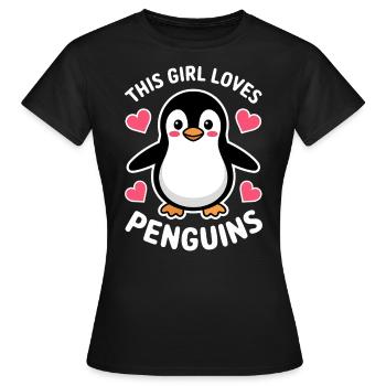 Pinguin Spruch Lustige Pinguine Geschenk - Frauen T-Shirt - Schwarz - Vorne - AI Model Female 172 dark (172cm)