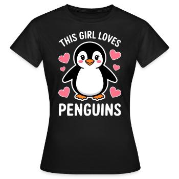 Pinguin Spruch Lustige Pinguine Geschenk - Frauen T-Shirt - Schwarz - Vorne - AI Model Female 172 dark (172cm)