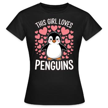 Pinguin Spruch Lustige Pinguine Geschenk - Frauen T-Shirt - Schwarz - Vorne - AI Model Female 172 dark (172cm)