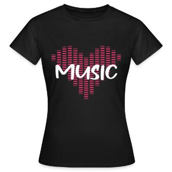 Love Music - Coeur Equalizer - T-shirt Femme - noir - Devant - AI Model Female 172 dark (172cm)