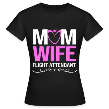 Stewardess Flugbegleiter - Frauen T-Shirt - Schwarz - Vorne - AI Model Female 172 dark (172cm)