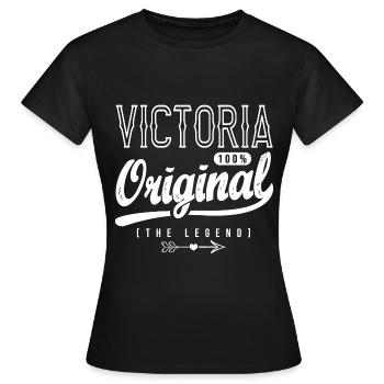 Victoria shirt personnalisé prénom victoria - T-shirt Femme - noir - Devant - AI Model Female 172 dark (172cm)