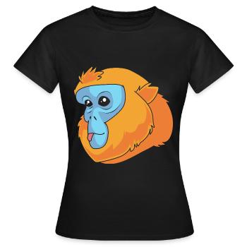Singe à nez retroussé Singe Chimpanzé - T-shirt Femme - noir - Devant - AI Model Female 172 dark (172cm)