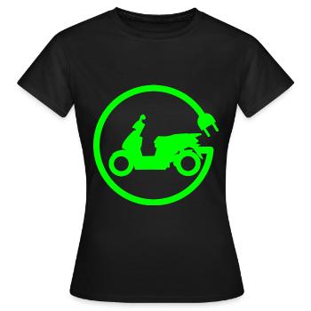 Scooter scooter électrique connecteur vert - T-shirt Femme - noir - Devant - AI Model Female 172 dark (172cm)