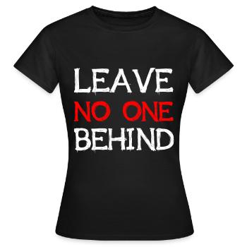 Idée de cadeau de bienvenue pour les réfugiés ne laisser personne de côté - T-shirt Femme - noir - Devant - AI Model Female 172 dark (172cm)