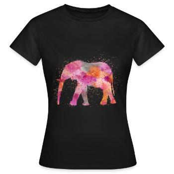 Elefant - Frauen T-Shirt - Schwarz - Vorne - AI Model Female 172 dark (172cm)