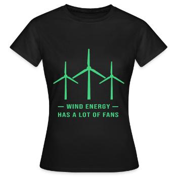 Windrad Windenergie Windkraft - Frauen T-Shirt - Schwarz - Vorne - AI Model Female 172 dark (172cm)