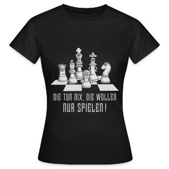 schach_die_wollen_nur_spielen_04_2017 - Frauen T-Shirt - Schwarz - Vorne - AI Model Female 172 dark (172cm)