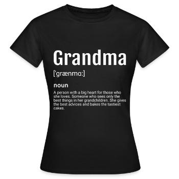 Grandma Definition - Frauen T-Shirt - Schwarz - Vorne - AI Model Female 172 dark (172cm)