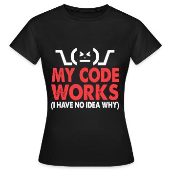 code - Women's T-Shirt - black - Front - AI Model Female 172 dark (172cm)