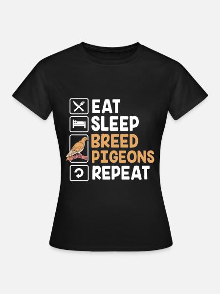 Taube Tauben - Frauen T-Shirt - Schwarz