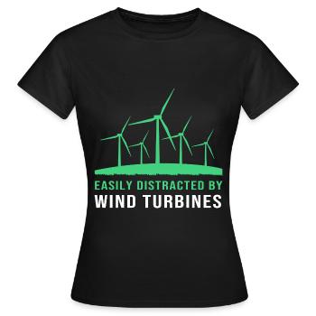 Windkraft Windrad Windenergie - Frauen T-Shirt - Schwarz - Vorne - AI Model Female 172 dark (172cm)