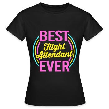 Flugbegleiter Stewardess - Frauen T-Shirt - Schwarz - Vorne - AI Model Female 172 dark (172cm)
