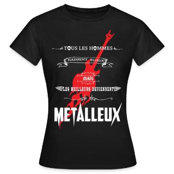 metalleux - T-shirt Femme - noir - Devant - AI Model Female 172 dark (172cm)