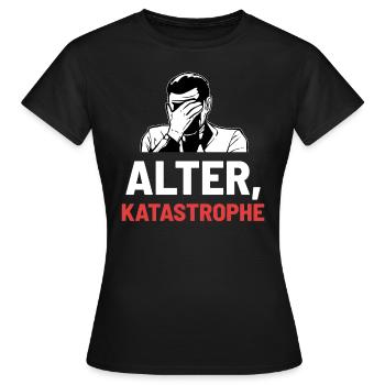 Vieux désastre - T-shirt Femme - noir - Devant - AI Model Female 172 dark (172cm)