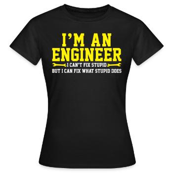 Ingénieur ingénieur - T-shirt Femme - noir - Devant - AI Model Female 172 dark (172cm)